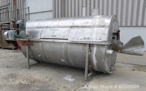 Used 304 Stainless Steel Rotary Blancher – 40" x 98" Perforated Drum, Variable Speed