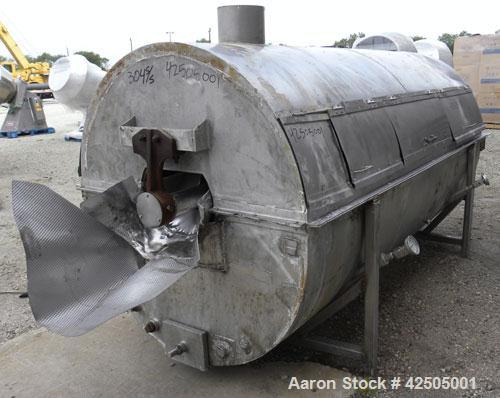 Used 304 Stainless Steel Rotary Blancher – 40" x 98" Perforated Drum, Variable Speed