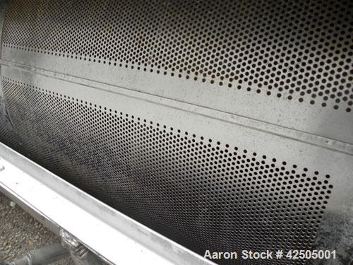 Used 304 Stainless Steel Rotary Blancher – 40" x 98" Perforated Drum, Variable Speed