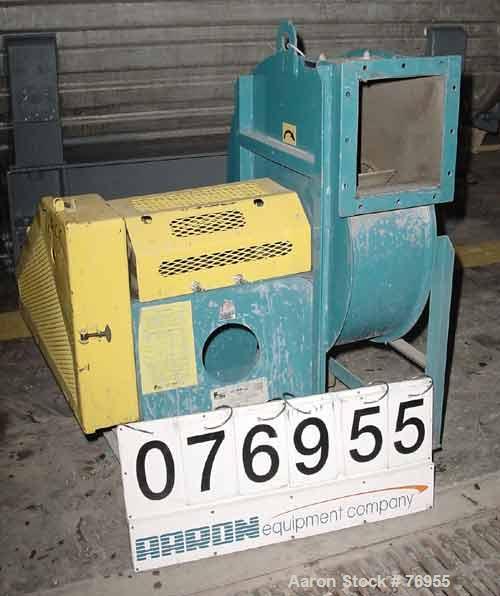 USED:Air Tech fan, carbon steel, model 191IRO15CW909H. 10-1/2"diameter inlet. 9" x 10" outlet. Approx 4200 cfm at 20" staticpressure at 3452 rpm. Driven by a 10 hp, 3/60/230/460 volt,3525 rpm motor.