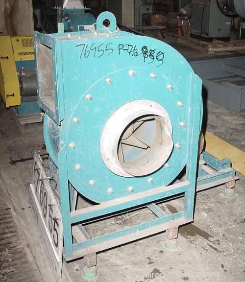 USED:Air Tech fan, carbon steel, model 191IRO15CW909H. 10-1/2"diameter inlet. 9" x 10" outlet. Approx 4200 cfm at 20" staticpressure at 3452 rpm. Driven by a 10 hp, 3/60/230/460 volt,3525 rpm motor.
