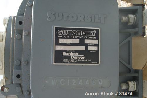 USED: Boedecker Co blower package consisting of (1) Sutorbilt rotary positive displacement blower, model 6LP, horizontal. 6" inlet/outlet. Approximately .718 displacement cubic feet revolution. Nomin...
