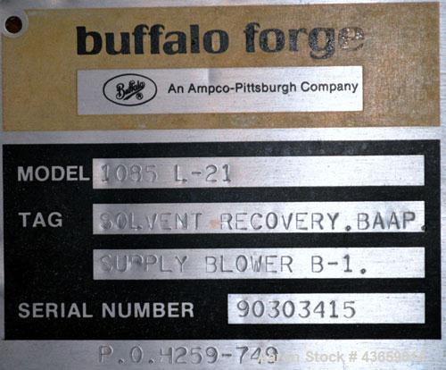 Used Carbon Steel Buffalo Forge Blower, Model 1085 L-21