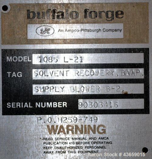 Used Carbon Steel Buffalo Forge Blower, Model 1085 L-21
