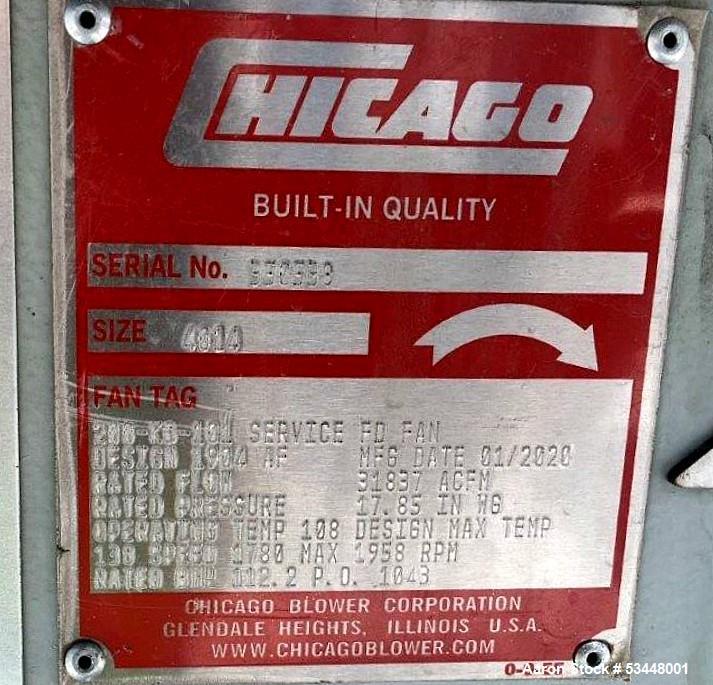 Used Chicago Blower Recycle Heater FD Fan – 150 HP, Heavy-Duty Industrial Fan