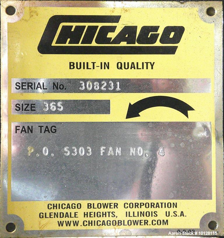 Used Chicago Blower Size 365 Centrifugal Fan Blower | 125 HP Industrial Air Handling System