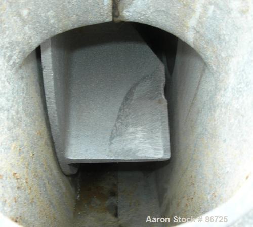 USED: Cincinnati fan pressure blower, model PB-18, cast aluminum. Approximate 1260 cfm at 8" S.P. at 3450 rpm. 6" diameter inlet/outlet, approximate 14" diameter impeller. Driven by a 3 hp, 3/60/208-...