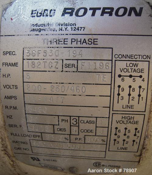 Used- E.G.& G. Rotron Regenerative Blower Package Consisting Of: (1) Ametek blower, model DR707D89MX, cast aluminum, vertica...