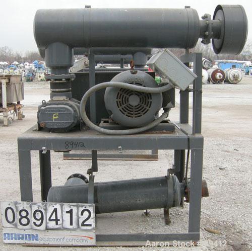 USED: Gardner Denver Duroflow rotary positive displacement blower,model 4512, horizontal. 6" diameter NPT inlet/outlet. Approximatecapacity 427 cfm at 4 psig at 10.4 bhp. Driven by a 75 hp, 3/60/230/...