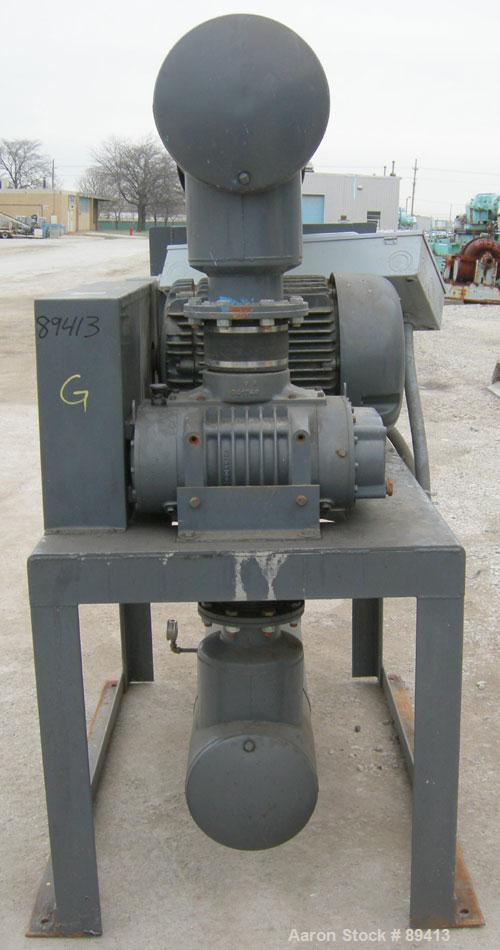 USED: Gardner Denver Duroflow rotary positive displacement blower,model 4512, horizontal. 6" diameter NPT inlet/outlet. Approximatecapacity 427 cfm at 4 psig at 10.4 bhp. Driven by a 75 hp, 3/60/230/...