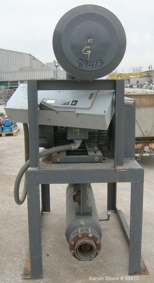 USED: Gardner Denver Duroflow rotary positive displacement blower,model 4512, horizontal. 6" diameter NPT inlet/outlet. Approximatecapacity 427 cfm at 4 psig at 10.4 bhp. Driven by a 75 hp, 3/60/230/...