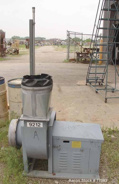 Used- Hartzell centrifugal fan, model 03P-12-BCJ3, carbon steel. 12" diameter inlet, 13" x 9" outlet, rated at 1200 cfm at 2...