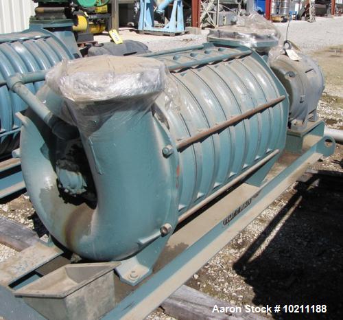 Used- Hoffman Centrifugal Blower, Multi-Stage, Model 65208B3. Driven by a 250 HP, 3/60/460 Volt, 3565 RPM Motor. Mounted on ...