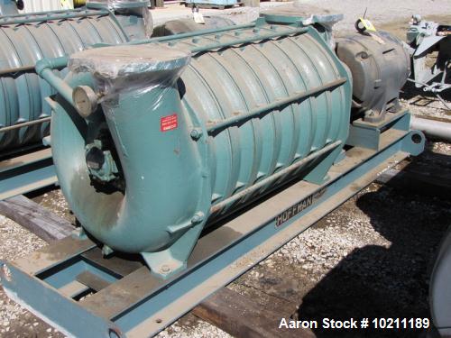 Used- Hoffman Centrifugal Blower, Multi-Stage, Model 65208B3. Driven by a 250 HP, 3/60/460 Volt, 3565 RPM Motor. Mounted on ...