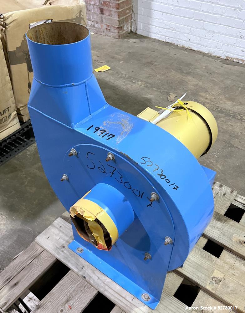 Used- Sterling Direct Drive Blower, Model 6005FD. Aluminum impeller. Driven by 5hp, 3/60/230/460 volt, 3450 rpm. 6" Inlet / ...