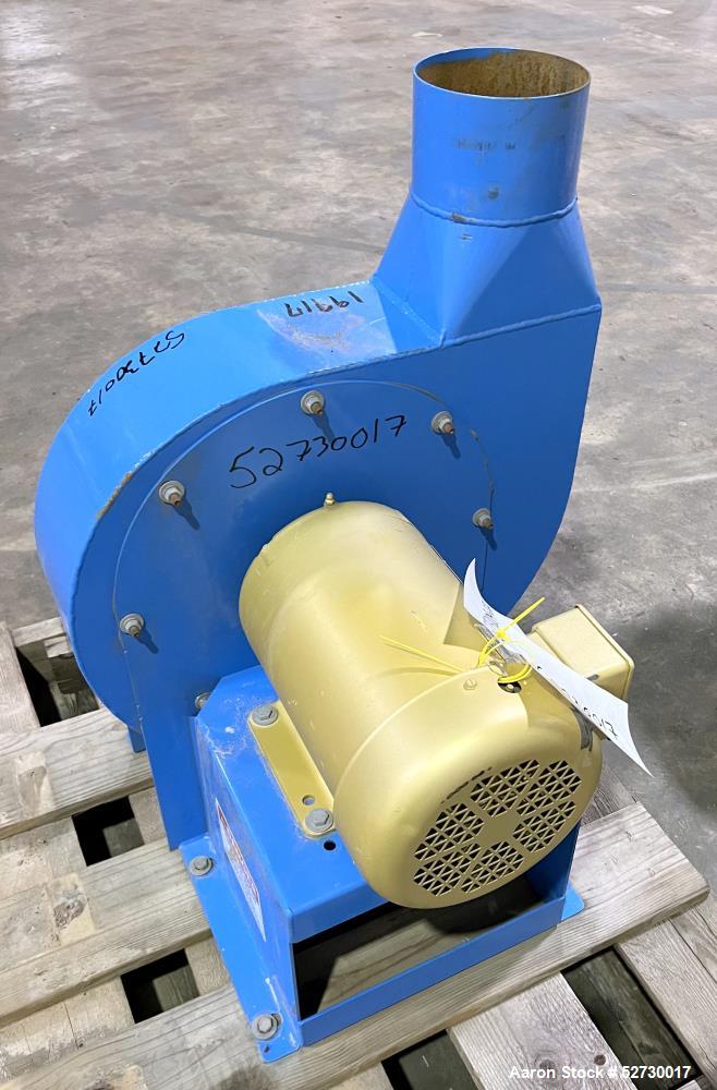 Used- Sterling Direct Drive Blower, Model 6005FD. Aluminum impeller. Driven by 5hp, 3/60/230/460 volt, 3450 rpm. 6" Inlet / ...