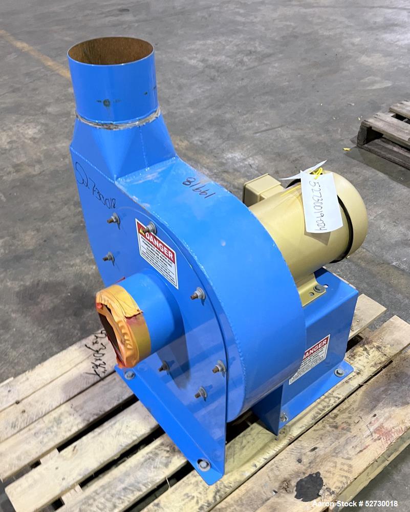 Used- Sterling Direct Drive Blower, Model 6005FD. Aluminum impeller. Driven by 5hp, 3/60/230/460 volt, 3450 rpm. 6" Inlet / ...