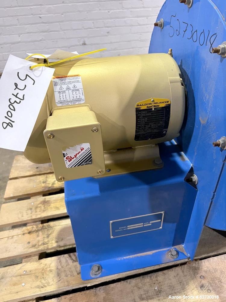 Used- Sterling Direct Drive Blower, Model 6005FD. Aluminum impeller. Driven by 5hp, 3/60/230/460 volt, 3450 rpm. 6" Inlet / ...