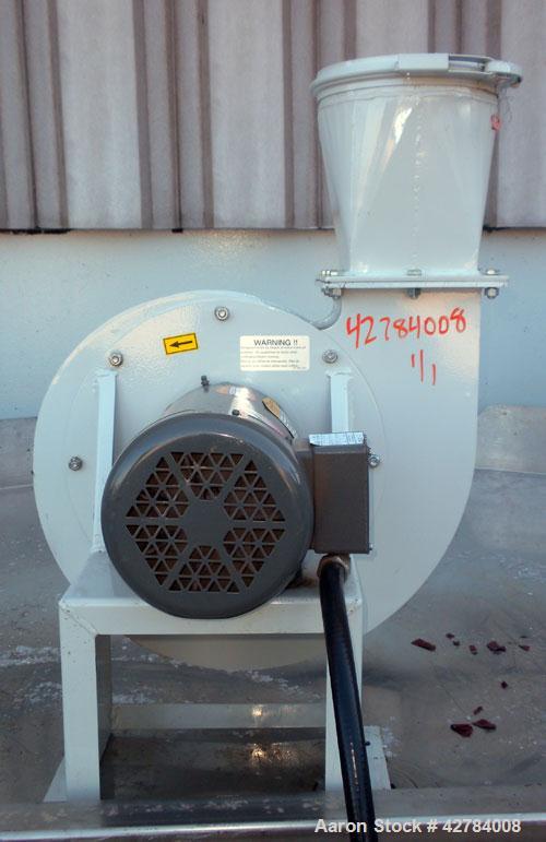 Used- Kongsklide Centrifugal Blower, Model MTD-20, Carbon Steel. Rated approximately 1500 cfm at 4’’ WG. Approximate 10’’ di...