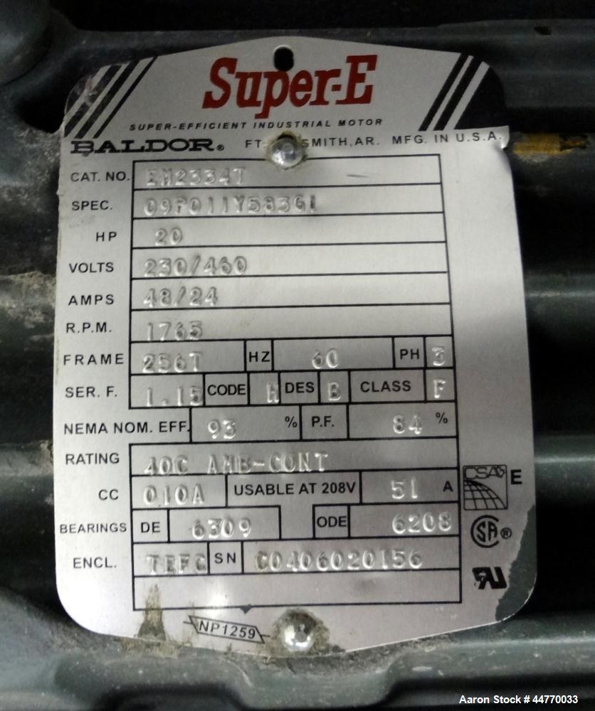Used New York Blower Series 30 GI Fan, Size 224 LS, Carbon Steel.  Approximately 3500 cfm at 18" S.P. at 2577 rpm. Approximately 12" diameter side inlet, 11" x 33" top outlet, 22" diameter wheel. Dri...