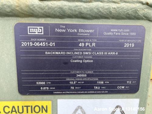 Used-New York Blower Backward Inclined SWSI Class III AAR-8 Blower