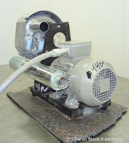 Used Tawi Vacuum Pump, Model SA 350/2, Carbon Steel. Driven by a 3.45kw, 3/60/460 volt, 3485 rpm motor. Last used with a vacuum lift system.