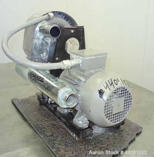 Used Tawi Vacuum Pump, Model SA 350/2, Carbon Steel. Driven by a 3.45kw, 3/60/460 volt, 3485 rpm motor. Last used with a vacuum lift system.