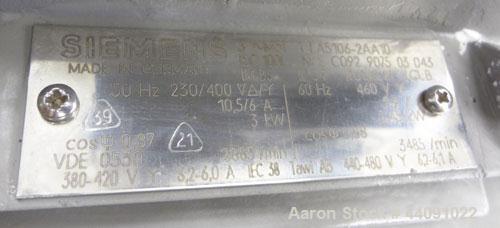 Used Tawi Vacuum Pump, Model SA 350/2, Carbon Steel. Driven by a 3.45kw, 3/60/460 volt, 3485 rpm motor. Last used with a vacuum lift system.