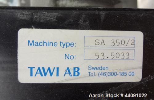 Used Tawi Vacuum Pump, Model SA 350/2, Carbon Steel. Driven by a 3.45kw, 3/60/460 volt, 3485 rpm motor. Last used with a vacuum lift system.
