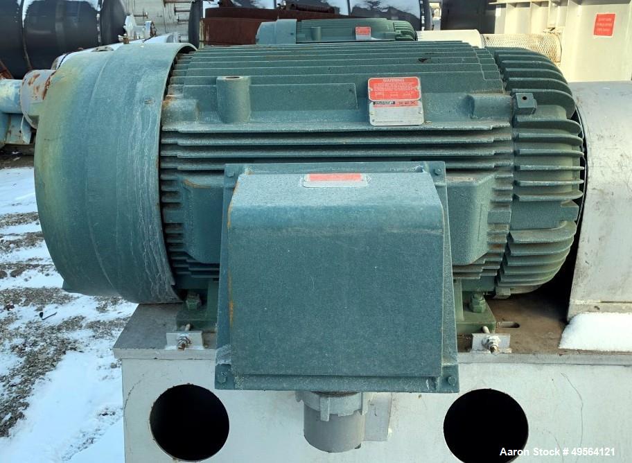 Used- Robinson Industries 350 HP Radial Blower, Type RB122. Size 49- 1/" fan, with 350 hp, 460 volt motor, 21" x 42" tangent...