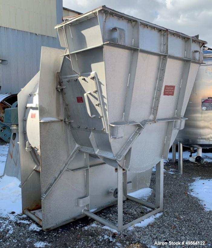 Used- Robinson Industries 350 HP Radial Blower, Type RB122. size 49- 1/" fan, with 350 hp, 460 volt motor, 21" x 42" top dis...