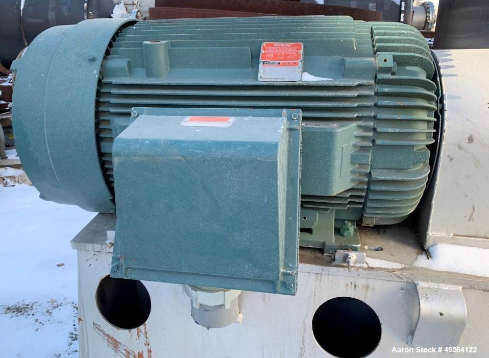 Used- Robinson Industries 350 HP Radial Blower, Type RB122. size 49- 1/" fan, with 350 hp, 460 volt motor, 21" x 42" top dis...