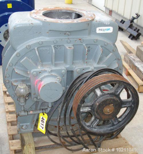 Used-Roots Whispair Blower Model 1216-JHRAS, rotary lobe blower.  Inlet volume 2250 cfm, inlet pressure 8" mercury vacuum @ ...