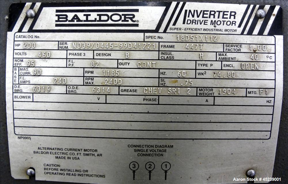 Used- Carbon Steel Roots Whispair Horizontal Rotary Lobe Blower, Model 1216 RAS-J-H-N-PL-68