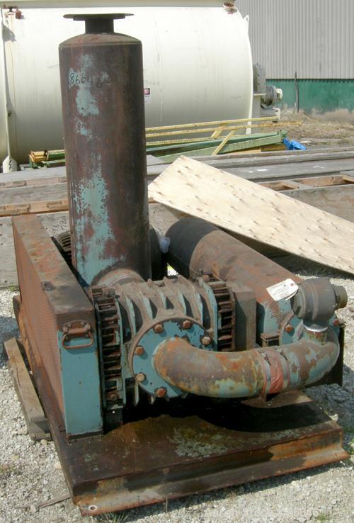 USED: Roots Ram Whispair rotary positive gas blower, model 616JVRCS. Approximate capacity 450 cfm at 11 bhp at 4 psi. 6" inl...