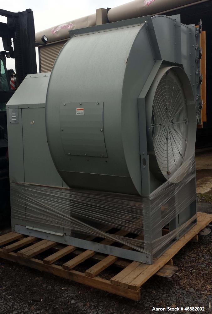 Unused- Greenheck Centrifugal Fan, Model SWB-344-250-CCW-TH-X. 25 hp motor, belt driven fan, backward-inclined centrifugal wheel. Max volume (cfm)- 54,000 / max static pressure (in. wg)- 5. Can be us...