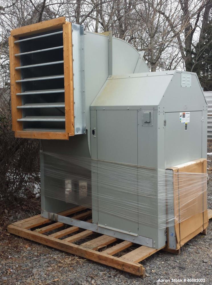 Unused- Greenheck Centrifugal Fan, Model SWB-344-250-CCW-TH-X. 25 hp motor, belt driven fan, backward-inclined centrifugal wheel. Max volume (cfm)- 54,000 / max static pressure (in. wg)- 5. Can be us...
