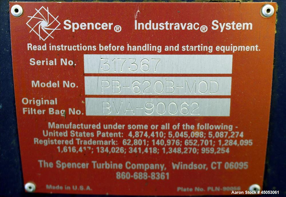 Used Spencer Turbine Blower, Model PB-620B-MOD