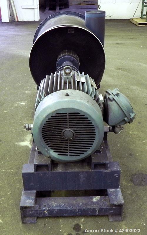 Used Spencer Turbine Blower, Model S30206C, Carbon Steel. Approximate 705 SCFM. Driven by a 50 hp, 3/60/230/460 volt, 3545 rpm XP motor.