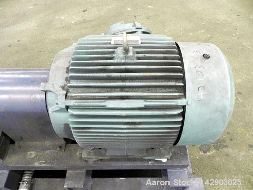 Used Spencer Turbine Blower, Model S30206C, Carbon Steel. Approximate 705 SCFM. Driven by a 50 hp, 3/60/230/460 volt, 3545 rpm XP motor.