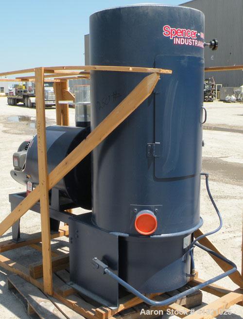 Used Spencer Turbine Industravac Stationary Vacuum System, model SB-515B, carbon steel. (19) 5" diameter x 36" long bags providing 75 square feet filter area, 4-1/3 cubic feet removable dust collecti...