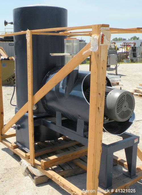 Used Spencer Turbine Industravac Stationary Vacuum System, model SB-515B, carbon steel. (19) 5" diameter x 36" long bags providing 75 square feet filter area, 4-1/3 cubic feet removable dust collecti...