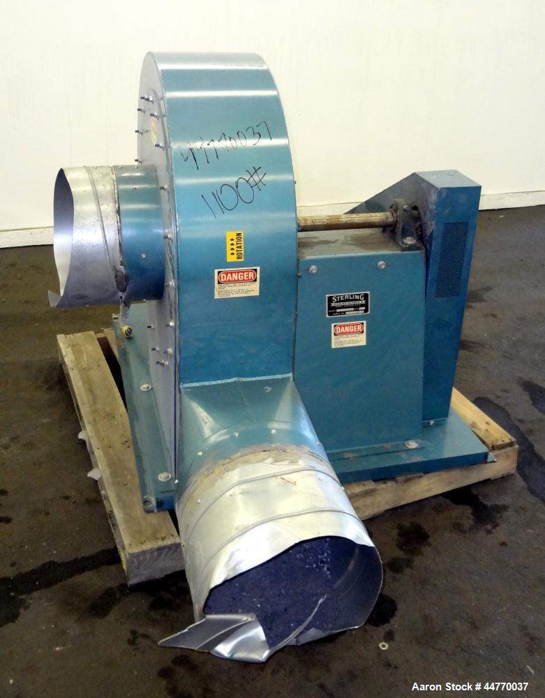 Used- Sterling Blower, Model 13 MS, Arrangement 1A, Carbon Steel. Approximately 5000-5800 cfm. Approximately 14" diameter si...