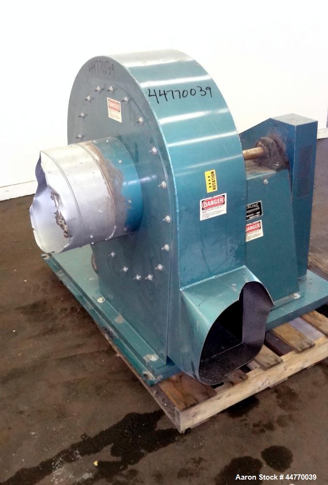 Used- Sterling Blower, Model 13 MS, Arrangement 1A, Carbon Steel. Approximately 5000-5800 cfm. Approximately 14" diameter si...