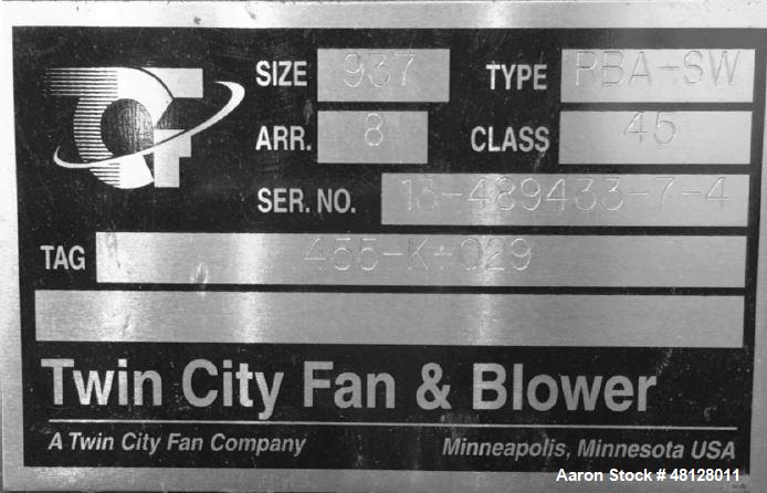 Unused- Twin City Size Blower/ Fan, Model 937.
