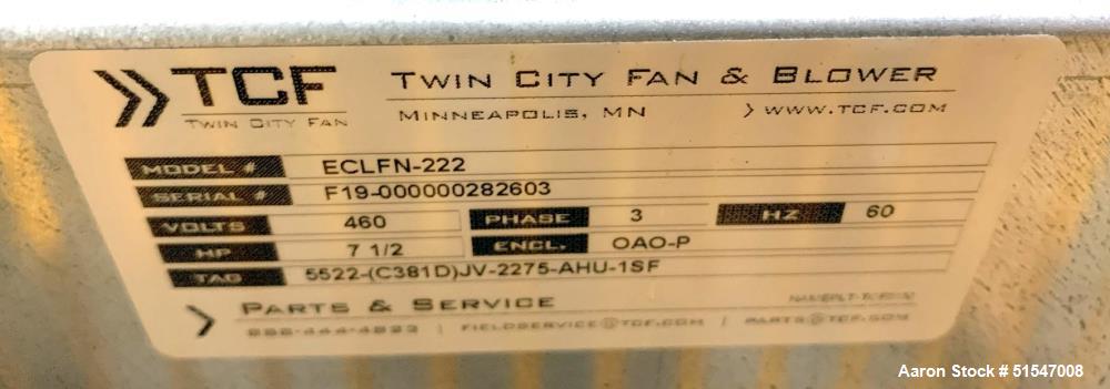 Unused- Twin City Fan & Blower Compact Plenum Fan