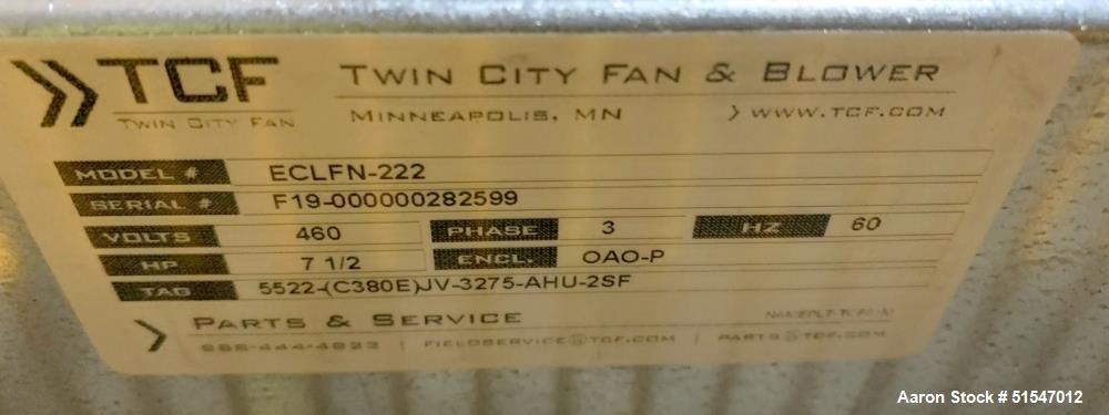 Unused- Twin City Fan & Blower Compact Plenum Fan
