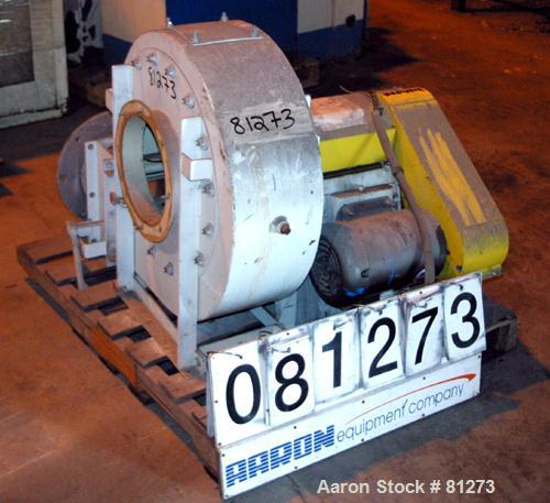 USED: Twin City Blower, carbon steel, type RBO-SW-911, arrangement 9L. 11" diameter inlet, 9" x 10" outlet. Approximately 3432 cfm at 1" static pressure at 1633 rpm. Driven by a 5 hp, 3/60/208-230/46...