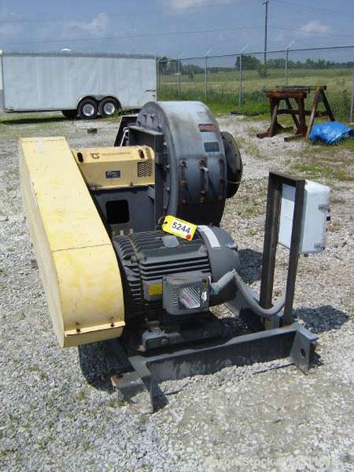 Used 4500 SCFM at 40" S.P. 50 HP Twin City Fan. Size 915, type RBO-SW, arrangement 1, class 45, CWBAU rotation. Serial #98-130089-1-1, project #61G24, purchase order #213-000, PO date 11/04/97. Capac...