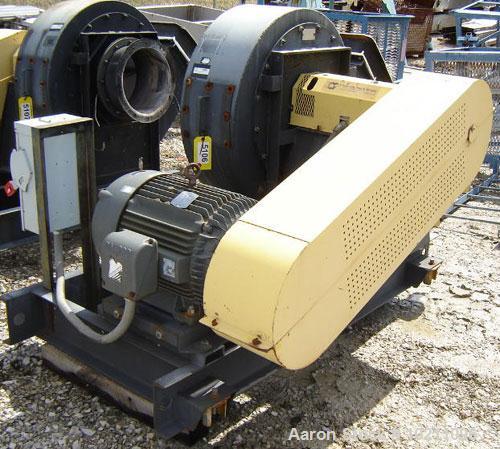 Used 2000-4500 SCFM 40" S.P. WC Twin City Fan, Size 915, Type RBO-SW, Arrangement 1, Class 45, CWBAU Rotation. Capacity 2000-4500 SCFM, static pressure 40" WC. Baldor 50 hp, 1780 rpm, 326 T frame, 46...